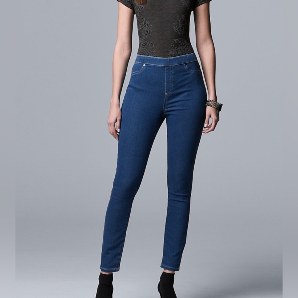 Vera Wang blue jean leggings size large
